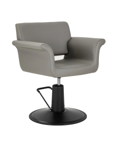 Fotel fryzjerski Gabbiano Lucca z czarną podstawą - Szary