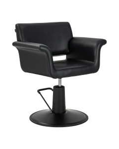 Fotel fryzjerski Gabbiano Lucca z czarną podstawą - Czarny