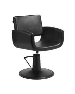 Fotel fryzjerski Gabbiano Mataro - czarna podstawa - Czarny