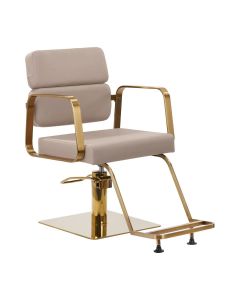 Fotel fryzjerski Gabbiano Porto - złota podstawa - Beżowy