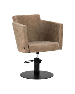 Fotel fryzjerski Gabbiano Roma - stabilna podstawa-  Brązowy