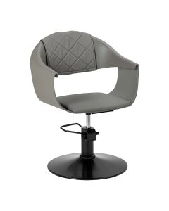 Fotel fryzjerski Hair System Halo - czarna podstawa - Szary