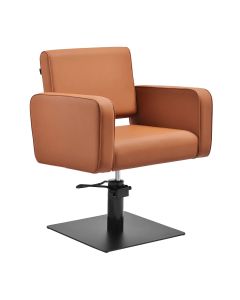 Fotel fryzjerski Gabbiano Bilbao - czarna podstawa - Brązowy