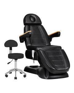 Sillon Fotel kosmetyczny elektryczny SILLON Lux 273b + taboret 304 czarny