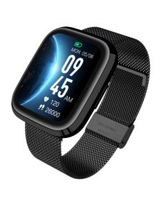 Garett - Czarny + Stal - Elegancki Smartwatch GRC Style