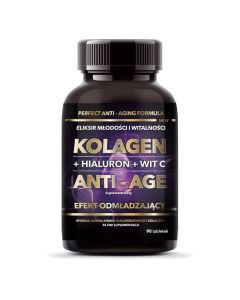 Intenson Kolagen ANTI-AGE + Hialuron + Witamina C 500 mg - 90 tabletek