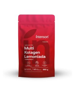Intenson Multi Kolagen Lemoniada o smaku truskawka 660g Witamina C, Kwas Hialuronowy, OPC