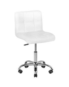 Krzesło kosmetyczne obrotowe A-5299 Activeshop - białe