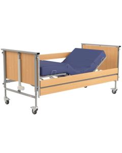 Łóżko rehabilitacyjne Reha-Bed Taurus 2 - Dąb Sonoma Tabac - 200 cm - Metalowe