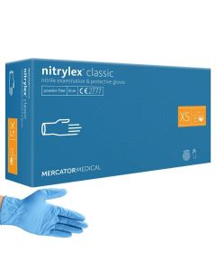 Rękawice nitrylowe Mercator Nitrylex Classic niebieskie - XS