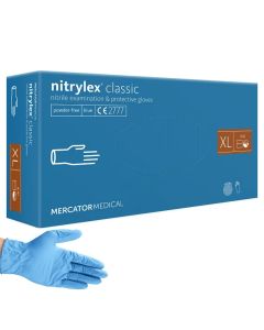 Rękawice nitrylowe Mercator Nitrylex Classic niebieskie - XL 200 sztuk