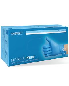 medaSEPT Nitryle PRIDE Rękawice diagnostyczne, nitrylowe bezpudrowe niebieskie