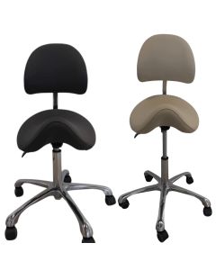 Taboret podologiczny siodło Medizio 180 mm antracyt z oparciem