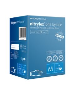 Rękawice nitrylowe bezpudrowe Mercator nitrylex one by one, rozm. M - 200 sztuk