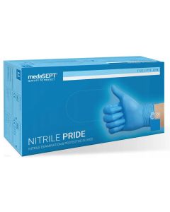 medaSEPT Nitryle PRIDE Rękawice diagnostyczne, nitrylowe bezpudrowe niebieskie L - 100 sztuk
