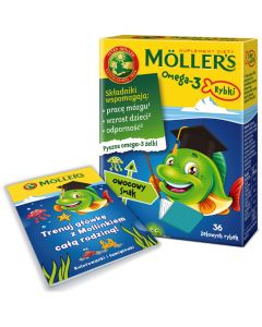 MOLLER'S Omega-3 Rybki owocowe 36 szt.
