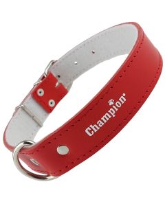 OBROŻA SKÓRZANA NA FILCU CZERWONA