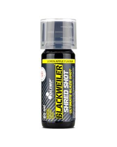 Olimp Blackweiler Shred Shot - Wzmacnia kondycję fizyczną i koncentrację - 60 ml - Cytrynowo-jabłkowy