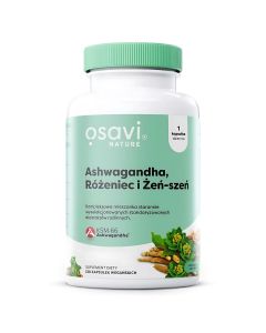 Osavi Ashwagandha + Różeniec i Żeń-szeń - Ashwagandha + Różeniec i Żeń-szeń - 60 vegan capsules