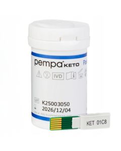 Paski do pomiaru ciał ketonowych Pempa Keto 10 sztuk, 1 pasek kodujący