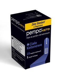 Pempa Keto Paski do pomiaru ciał ketonowych - 25 sztuk, 1 pasek kodujący