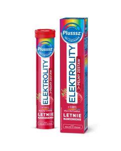 POLSKI LEK Plusssz Elektrolity + 100% Multiwitamina Malina & Granat 