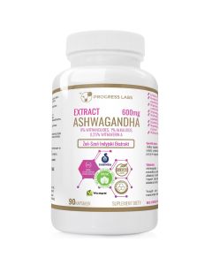 ASHWAGANDHA EXTRACT 600mg WITHANOLIDES ALKALOIDS WITHAFERIN A PRODUKT VEGE – 90 KAPSUŁEK