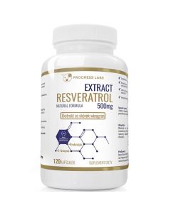 Best Store Progress Labs Resveratrol Extract 500mg Ekstrakt ze skórek winogron - 120 Kapsułek