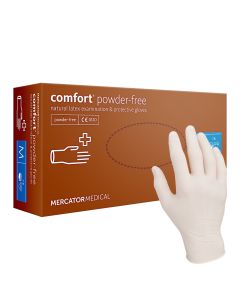 Rękawice lateksowe bezpudrowe Mercator Medical COMFORT PF - M
