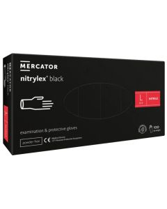 Rękawiczki Nitrylowe bezpudrowe - NITRYLEX PF - Czarne - L