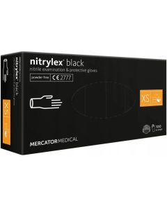 Rękawiczki Nitrylowe bezpudrowe - NITRYLEX PF - Czarne - XS