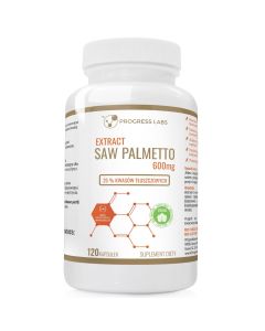 SAW PALMETTO 600mg PALMA SABAŁOWA PROSTATA PRODUKT VEGE – 120 KAPSUŁEK