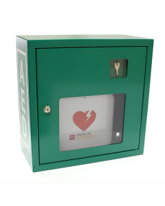 Szafka na defibrylator AED metalowa zielona na kluczyk