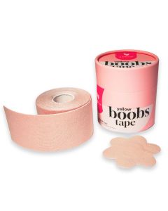 yellowBOOBS TAPE Taśma do podtrzymywania biustu, 5cm x 5m + 6 sztuk nasutników
