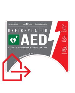 Tablica informacyjna AED ROTAID do kapsuły ściennej - zewnętrzna