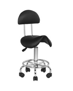 Taboret kosmetyczny 6001 Activeshop czarny z oparciem