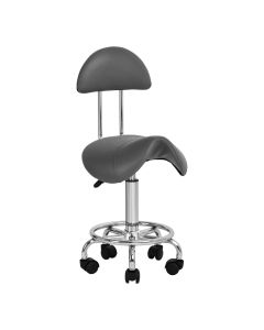 Taboret kosmetyczny 6001 Activeshop szary z oparciem