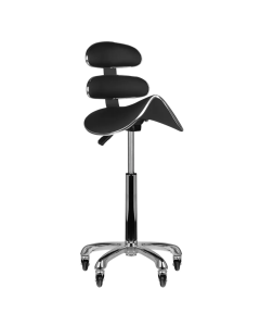Taboret kosmetyczny AM-880 typ siodło wysoki roll speed czarny