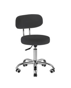 Taboret kosmetyczny do pedicure Activeshop A-007 z oparciem - Czarny