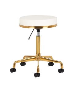 Taboret kosmetyczny Activeshop H4 bez oparcia - Biały