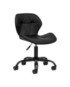 Taboret kosmetyczny Activeshop QS-06B z oparciem - czarny