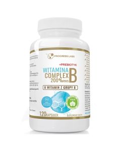 Witamian B Complex 200% RWS B1 B2 B3 B5 B6 B7 B9 B12 + Probiotyk 120kapsułek