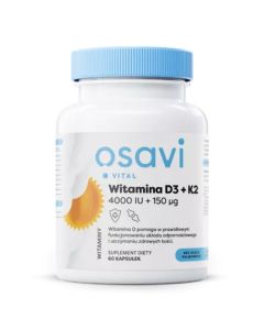 Osavi Witamina D3 + K2, 4000IU + 150mcg -60 softgels