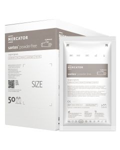 Mercator Santex powder-free EO Lateksowe rękawiczki chirurgiczne bezpudrowe, rozm. 7.0, 50 par