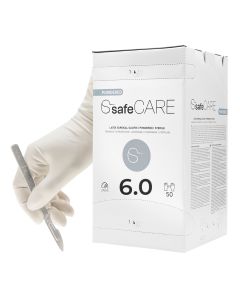 Rękawice chirurgiczne lateksowe pudrowane ZARYS SafeCare - 50 sztuk - rozm. 6,0