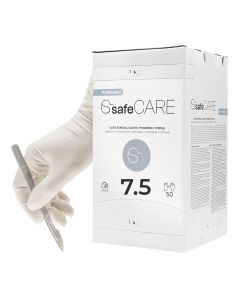 Rękawice chirurgiczne lateksowe pudrowane ZARYS SafeCare - 50 sztuk- rozm. 7,5