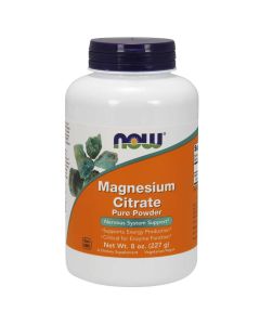 Now Foods Magnesium Citrate Pure Powder 227 g - Cytrynian Magnezu,  Wspomaga układ nerwowy