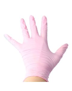 easyCARE - rękawice diagnostyczne nitrylowe bezpudrowe różowe - 100 sztuk