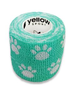 yellowBAND bandaż kohezyjny różne rozmiary i kolory - Zielony w łapki - 5 cm