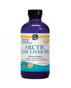 Arctic Cod Liver Oil Nordic Naturals kwasy omega-3 - Smak cytrynowy 237 ml